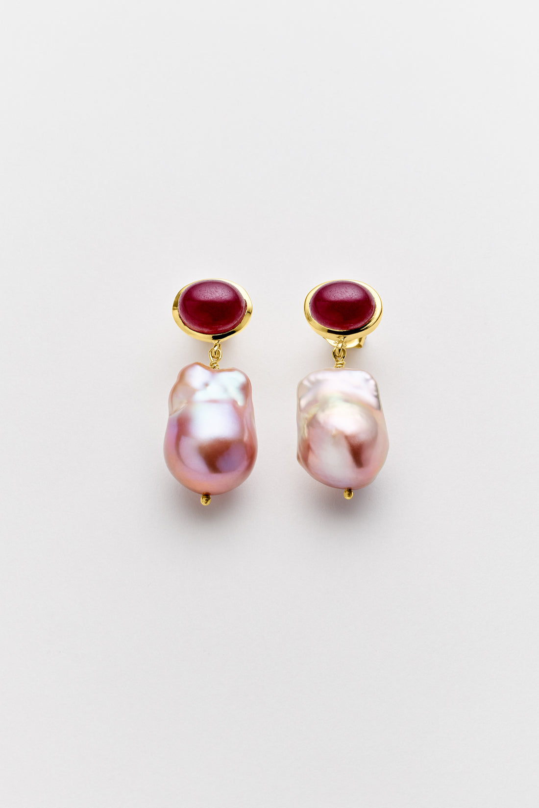 Mizia Orecchini Perla Rosa con Rubino
