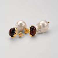 Stella Gemstone Pearl Earrings