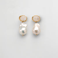 Stella Gemstone Pearl Earrings