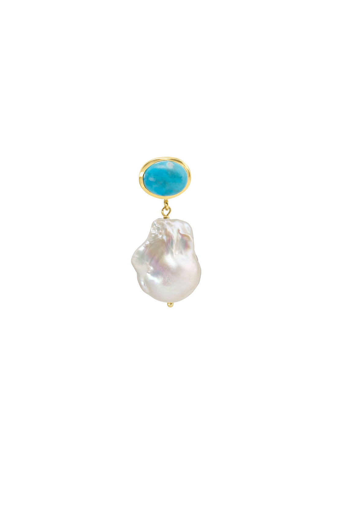 Pearl Earring Oval Turquoise