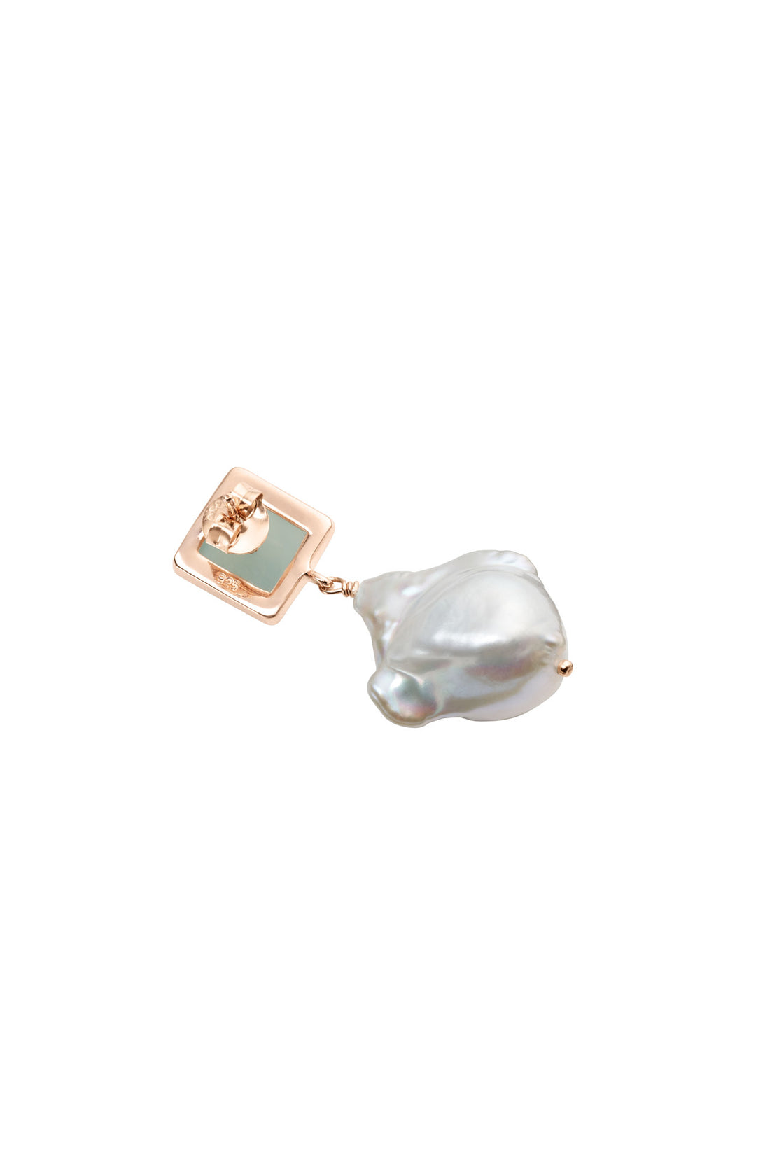 Orecchino di perla Acquamarina Oro rosa