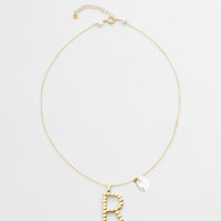 Anne initial pendant with pearl Necklace