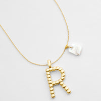 Anne initial pendant with pearl Necklace