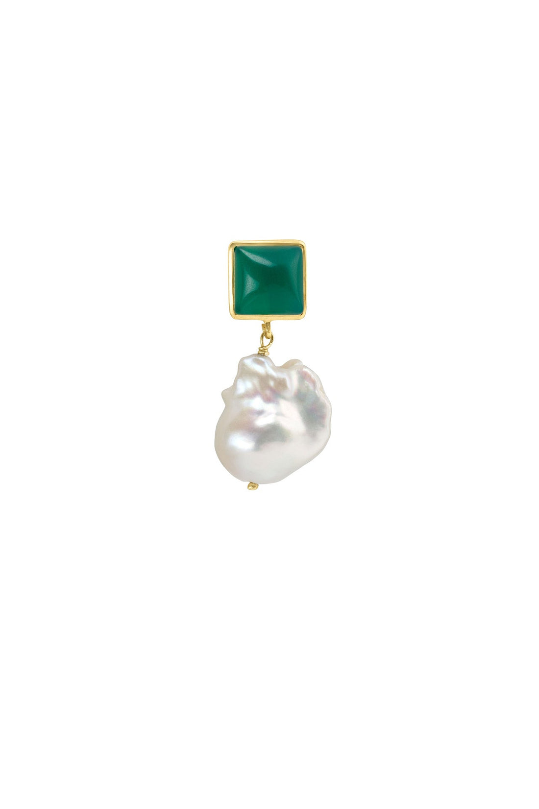 Orecchino Perla Onice Verde