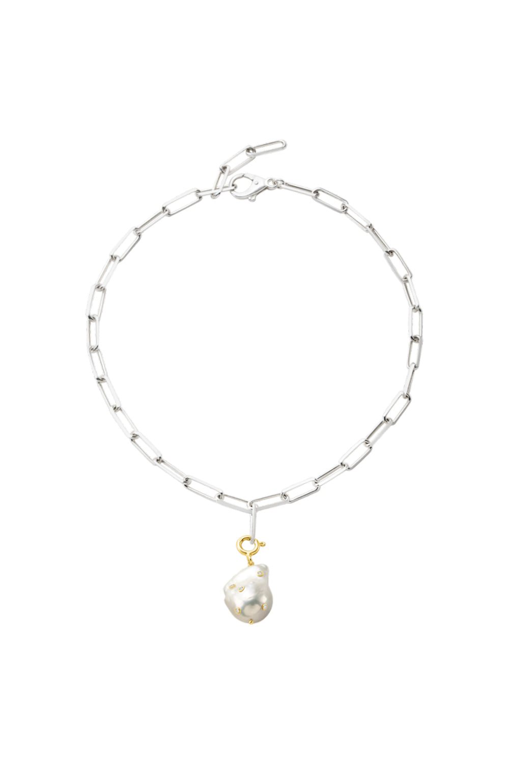 Pearl pendant with set Zircons