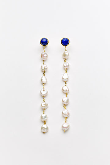 Daria Lapis Pearl Earrings