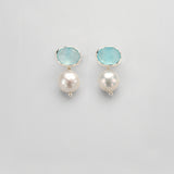 Lattea Pearl Earrings with Chalcedony
