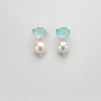 Lattea Pearl Earrings with Chalcedony