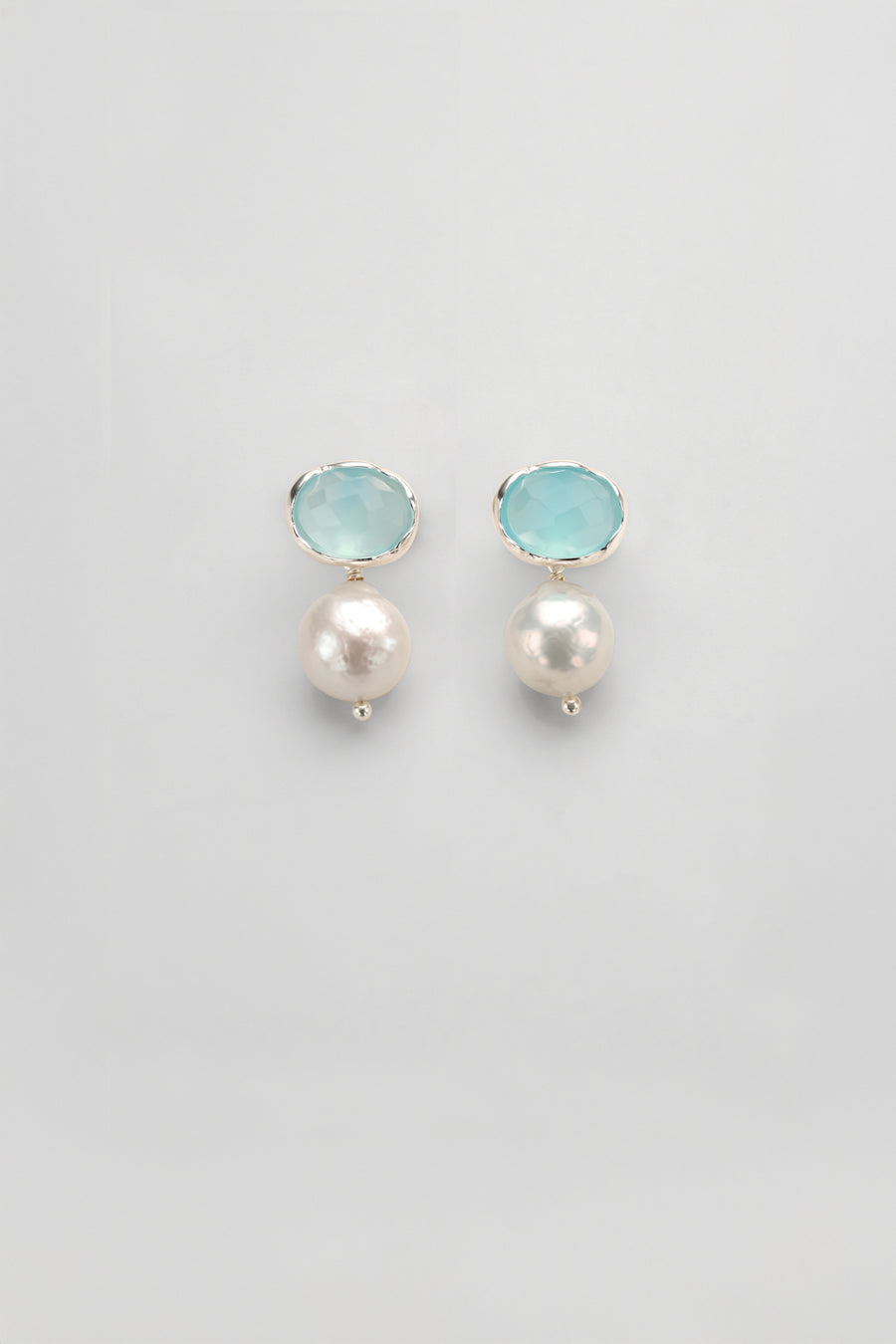 Lattea Pearl Earrings with Chalcedony