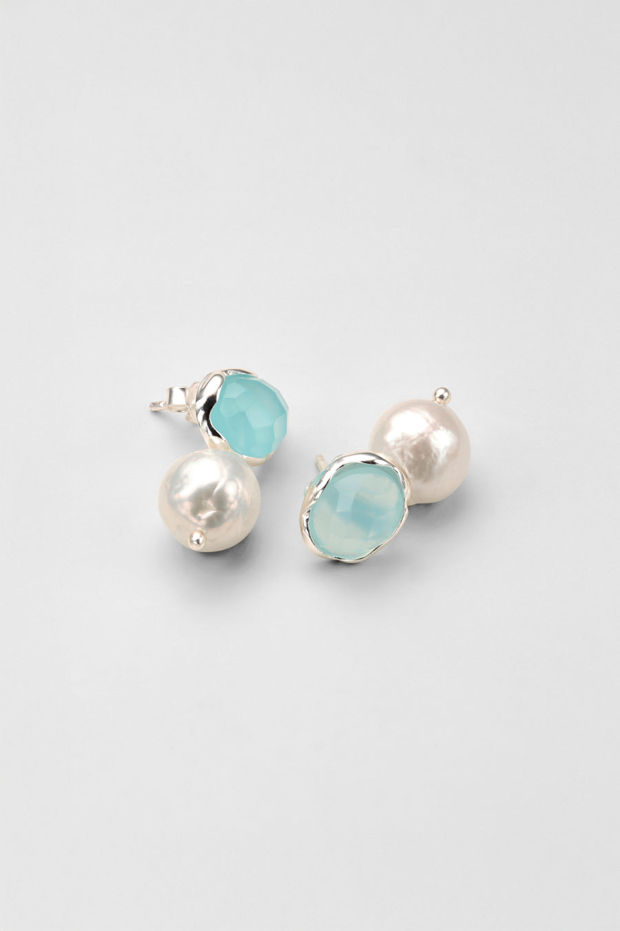 Lattea Pearl Earrings with Chalcedony