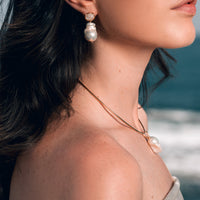 Stella Gemstone Pearl Earrings