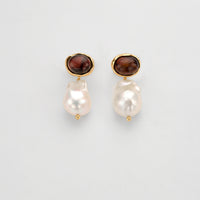 Stella Gemstone Pearl Earrings