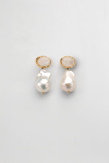 Stella Gemstone Pearl Earrings