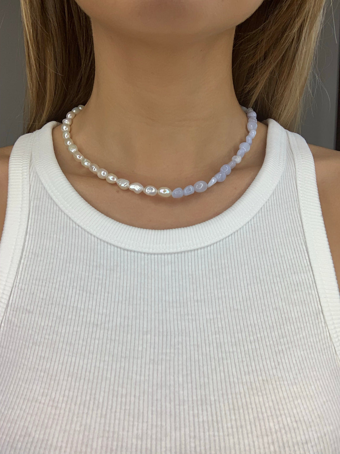 Chalcedony Two stories Necklace