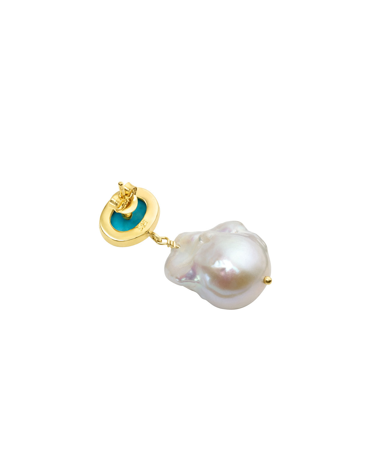 Pearl Earring Oval Turquoise
