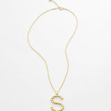 Large Initial pendant chain Necklace