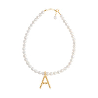 Pearl Necklace with Initial