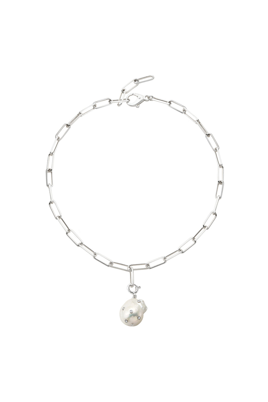 Pearl pendant with set Zircons