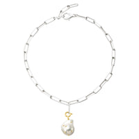 Pearl pendant with set Zircons